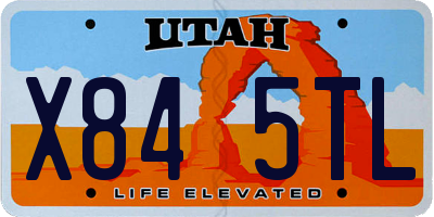 UT license plate X845TL