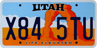 UT license plate X845TU