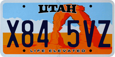 UT license plate X845VZ
