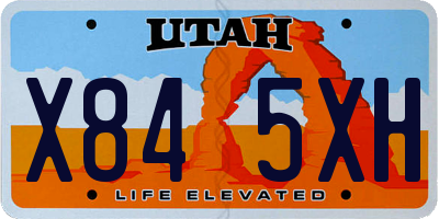 UT license plate X845XH