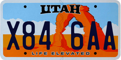 UT license plate X846AA