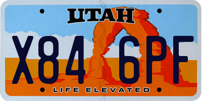 UT license plate X846PF