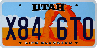 UT license plate X846TO