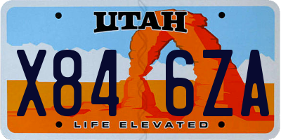 UT license plate X846ZA