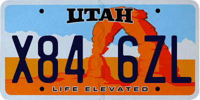 UT license plate X846ZL