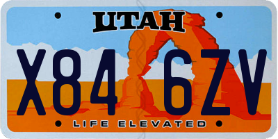 UT license plate X846ZV