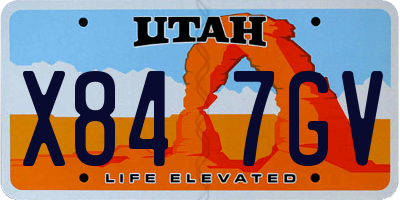 UT license plate X847GV