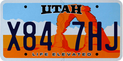 UT license plate X847HJ