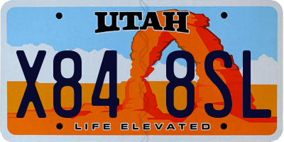 UT license plate X848SL