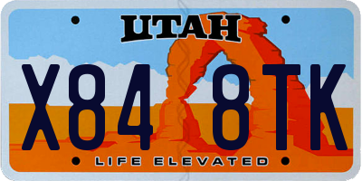 UT license plate X848TK