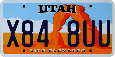 UT license plate X848UU