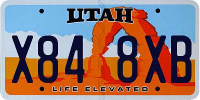 UT license plate X848XB