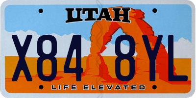 UT license plate X848YL
