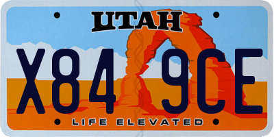 UT license plate X849CE
