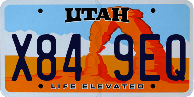 UT license plate X849EQ