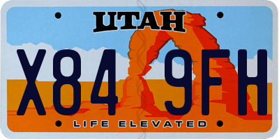 UT license plate X849FH