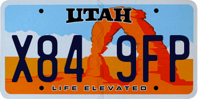 UT license plate X849FP