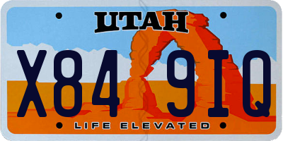UT license plate X849IQ