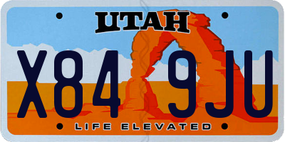 UT license plate X849JU