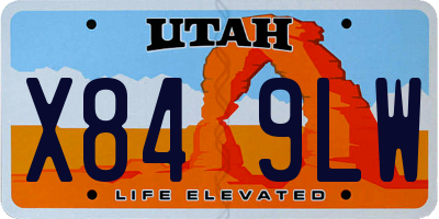 UT license plate X849LW