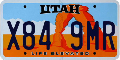 UT license plate X849MR