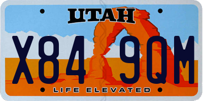 UT license plate X849QM
