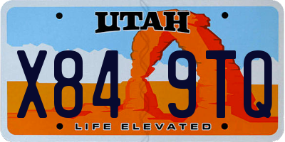 UT license plate X849TQ