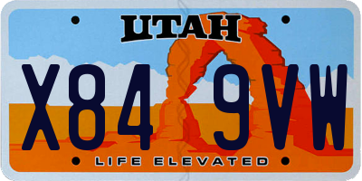 UT license plate X849VW
