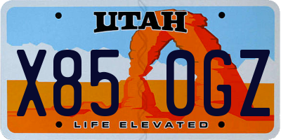 UT license plate X850GZ