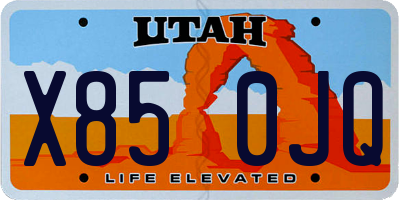 UT license plate X850JQ