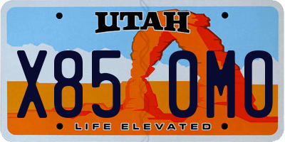 UT license plate X850MO