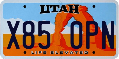 UT license plate X850PN