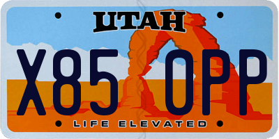 UT license plate X850PP