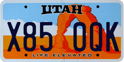 UT license plate X850QK