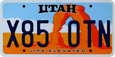 UT license plate X850TN