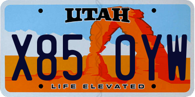 UT license plate X850YW