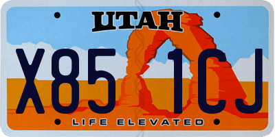 UT license plate X851CJ