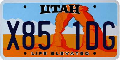 UT license plate X851DG