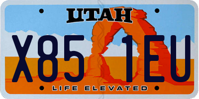 UT license plate X851EU
