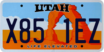 UT license plate X851EZ