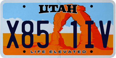 UT license plate X851IV