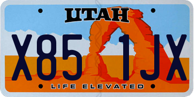 UT license plate X851JX
