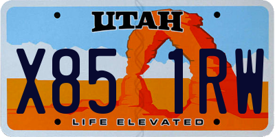 UT license plate X851RW