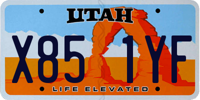 UT license plate X851YF