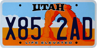 UT license plate X852AD