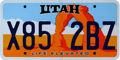 UT license plate X852BZ