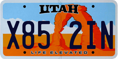 UT license plate X852IN