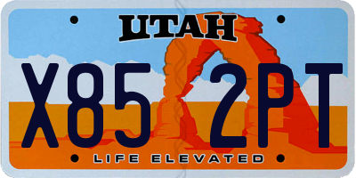 UT license plate X852PT