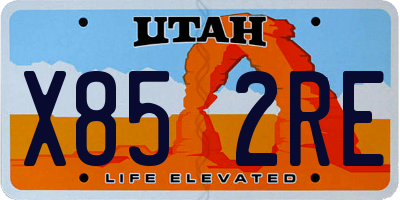 UT license plate X852RE