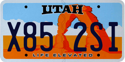 UT license plate X852SI